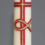 Paaskaars 2026 Ichtus rood / Paschal candle 2026 Ichtus red
